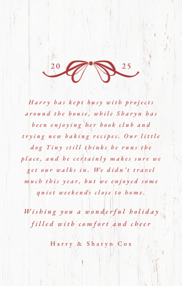 Prank Card From Harry Cox and Sharyn Cox